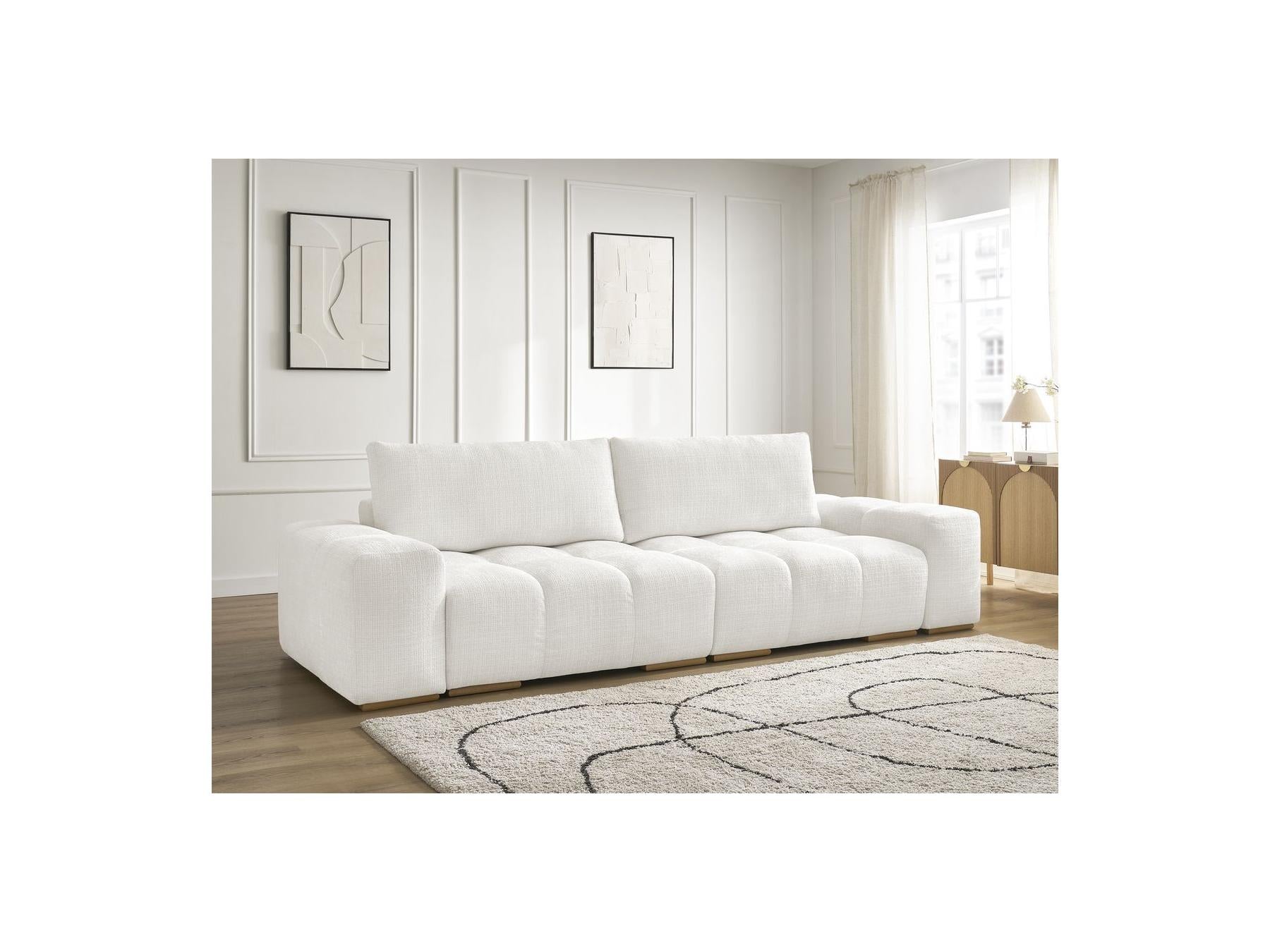 Anakin - Canapé Droit Convertible Coffre - Tissu Texturé - 2 Coussins