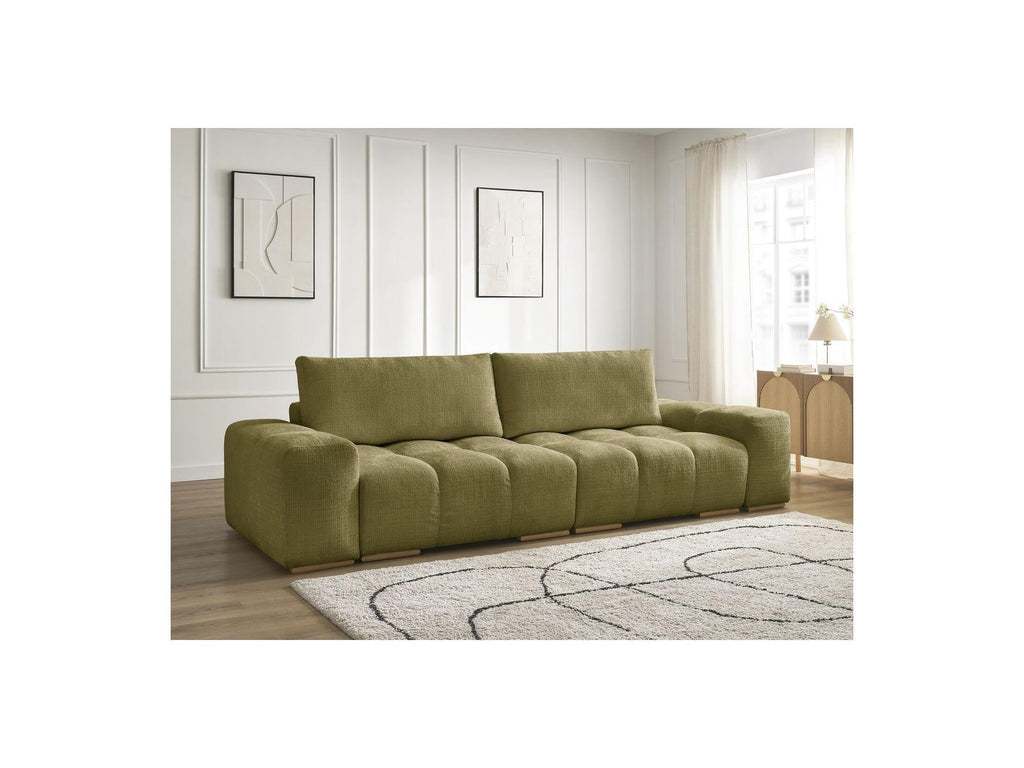 Anakin - Canapé Droit Convertible Coffre - Tissu Texturé - 2 Coussins