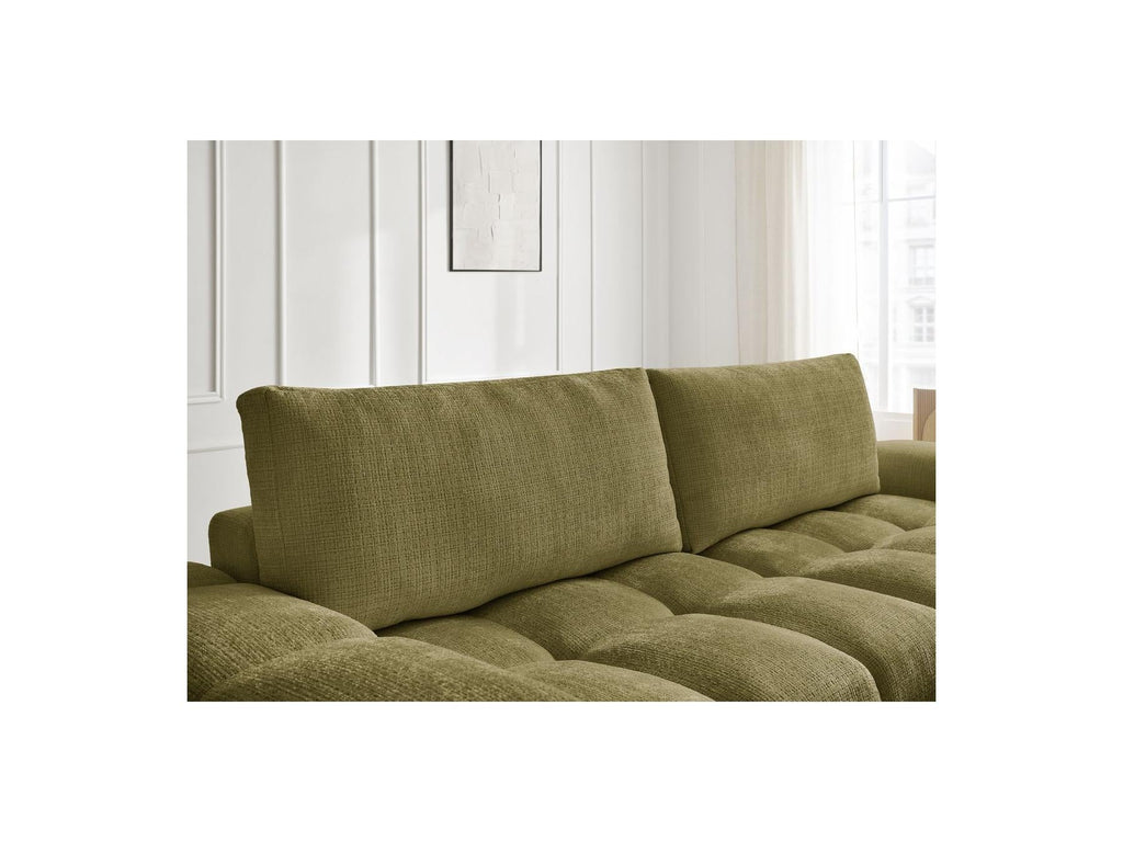 Anakin - Canapé Droit Convertible Coffre - Tissu Texturé - 2 Coussins