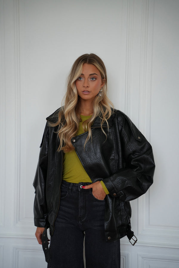 Veste En Similicuir Ivy - Noire