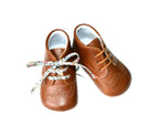 Chaussons Bébé Souples Antidérapants Mini-Adonis - Cuir Cognac - Mixte