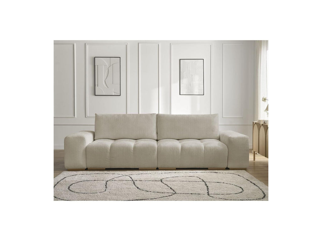 Anakin - Canapé Droit Fixe 3 Places - Tissu Texturé - 2 Coussins