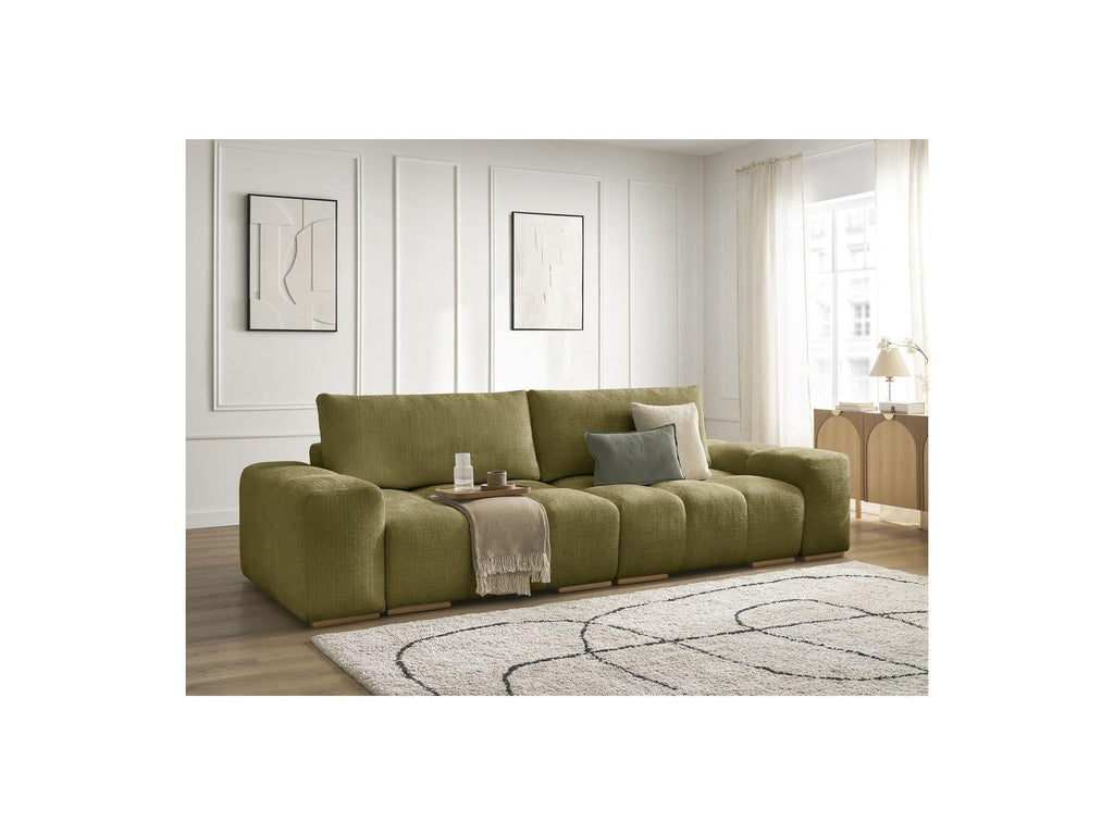 Anakin - Canapé Droit Fixe 3 Places - Tissu Texturé - 2 Coussins