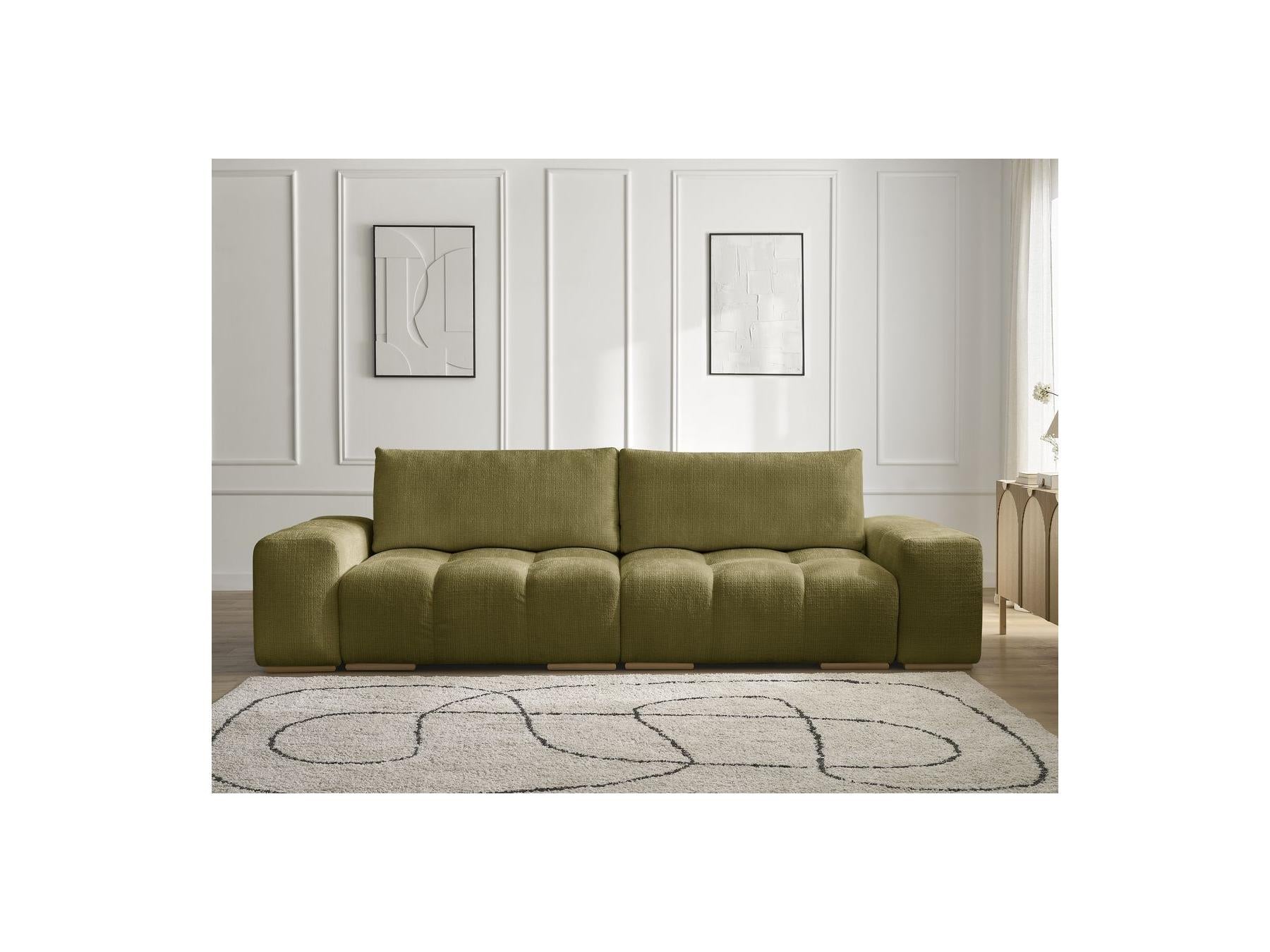 Anakin - Canapé Droit Fixe 3 Places - Tissu Texturé - 2 Coussins