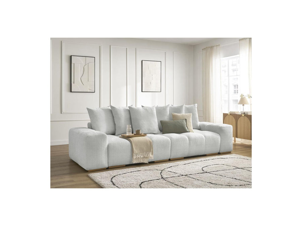 Anakin - Canapé Droit Fixe 3 Places - Tissu Texturé - 6 Coussins