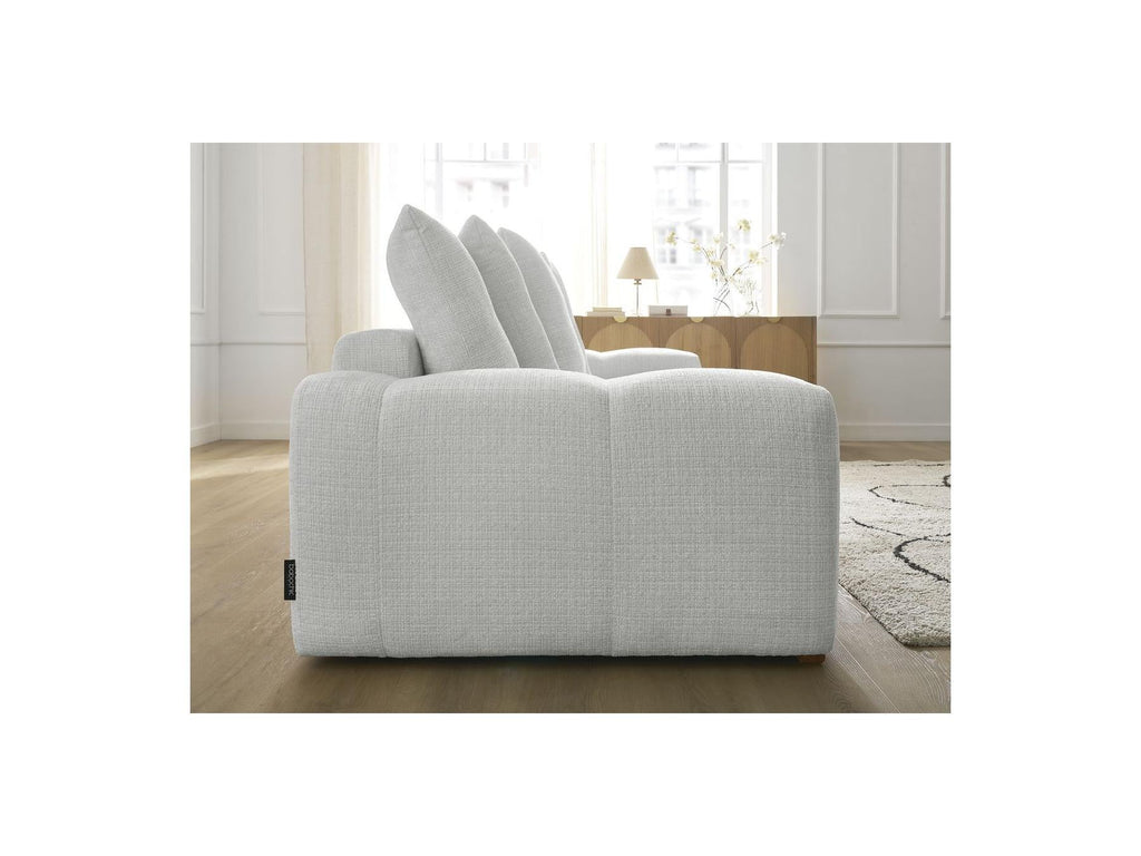 Anakin - Canapé Droit Fixe 3 Places - Tissu Texturé - 6 Coussins