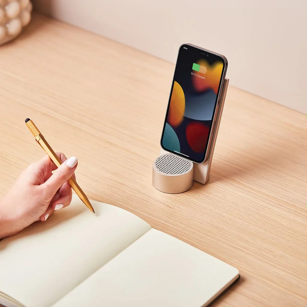 Lexon Design - Station De Charge Induction/Micro/Enceinte - City Energy Pro - Gold