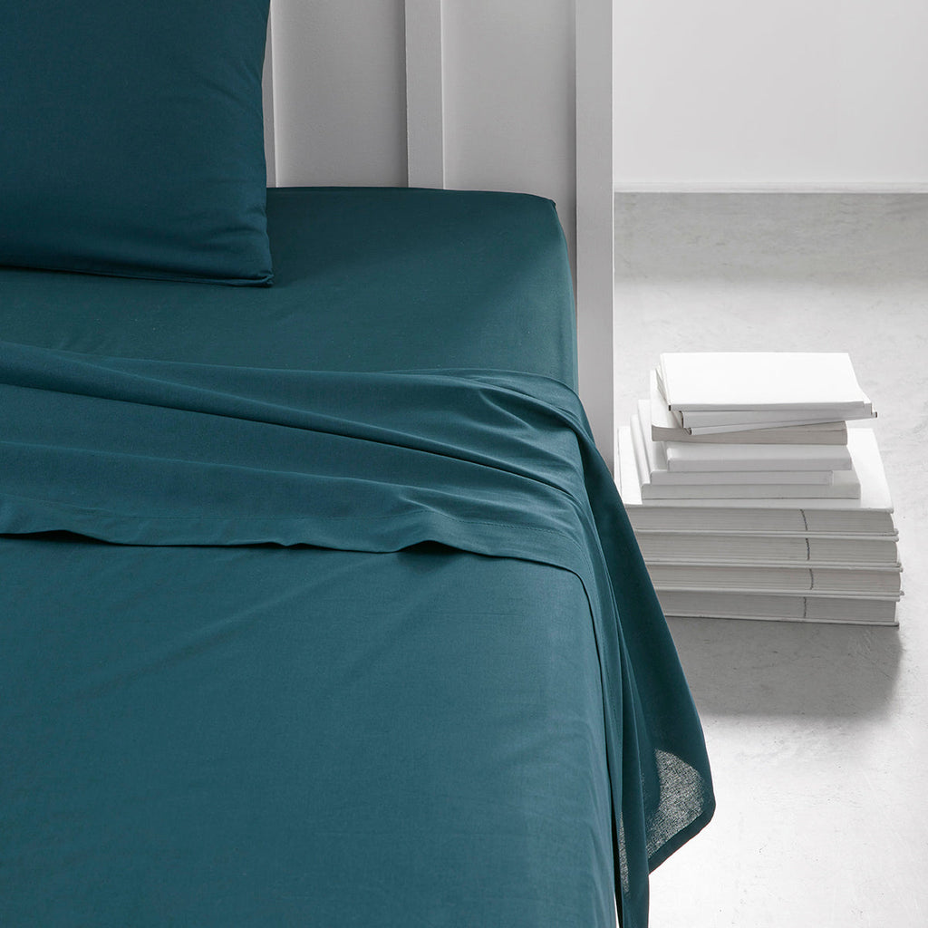 Permanent Unis Essential - Drap Plat - Bleu
