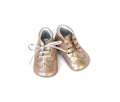 Chaussons Bébé Souples Antidérapants Fille Mini-Adonis - Cuir Nude Taupe Irise - Fille