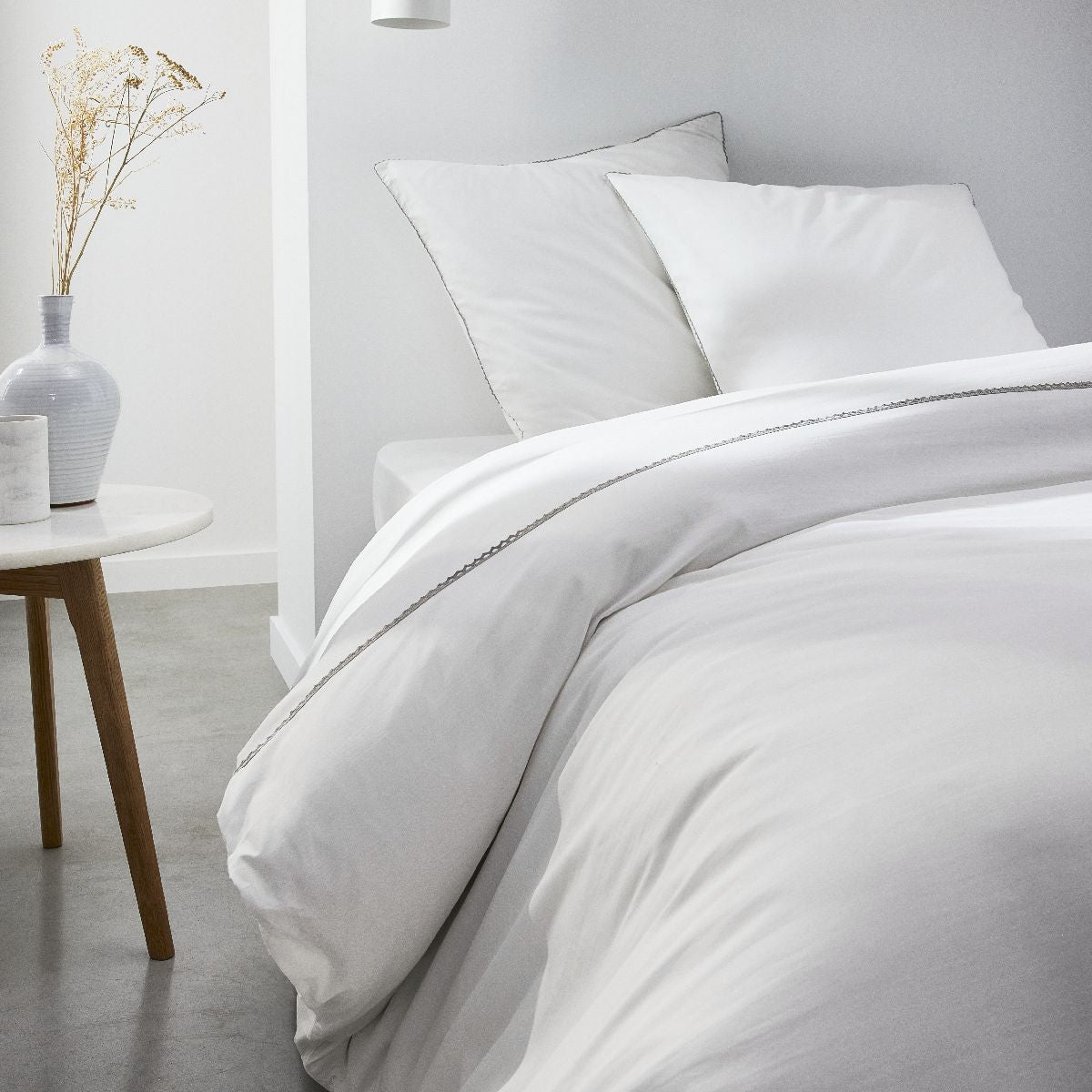 Percale Permanent Premium - Parure De Lit Lace Percale - Craie