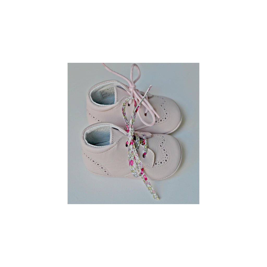 Chaussons Bébé Souples Antidérapants Mini-Adonis - Cuir Rose Pâle - Fille
