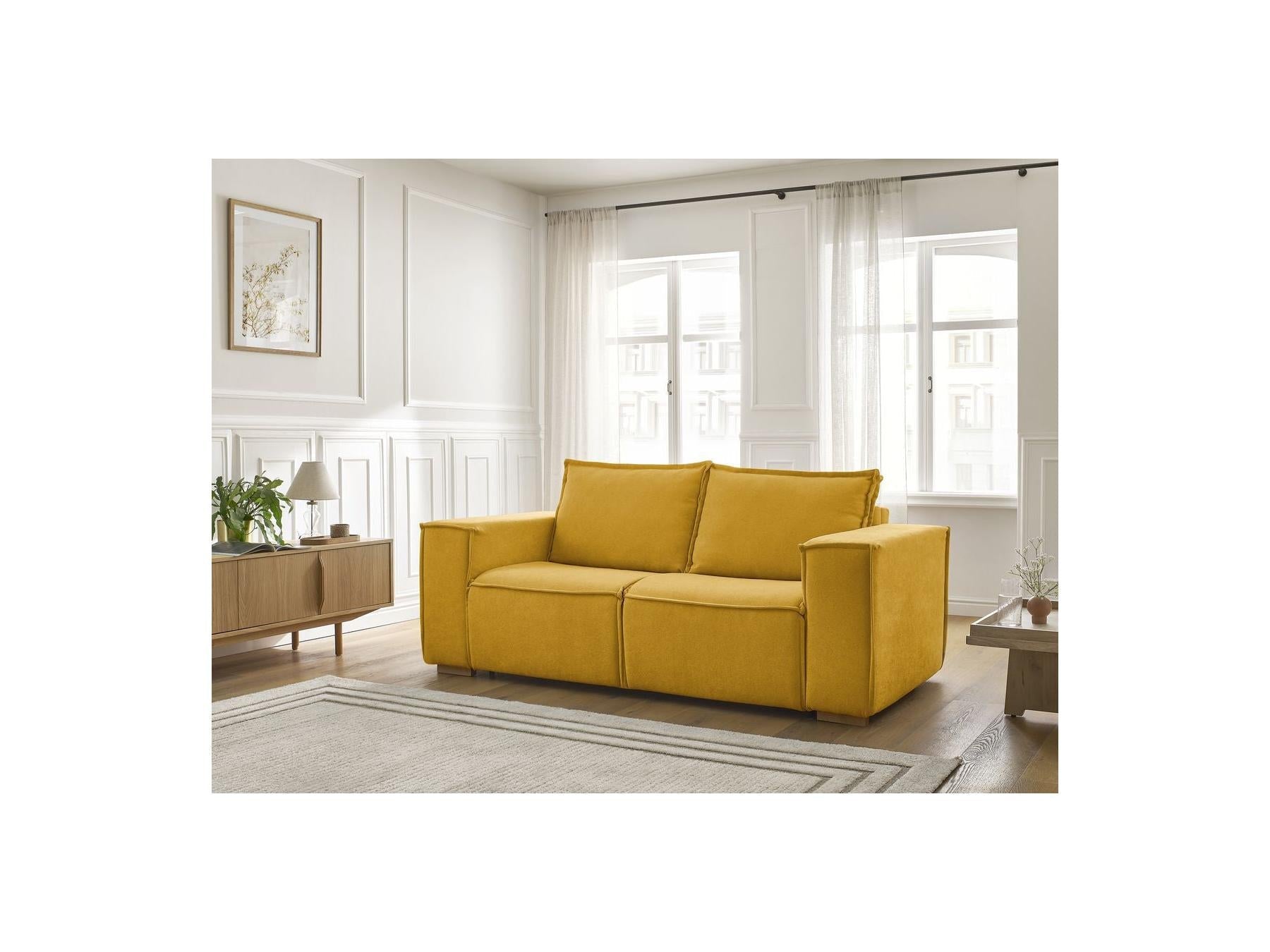 Chelsea - Canapé Droit Convertible Ouverture Express - Tissu Texturé - 140X200