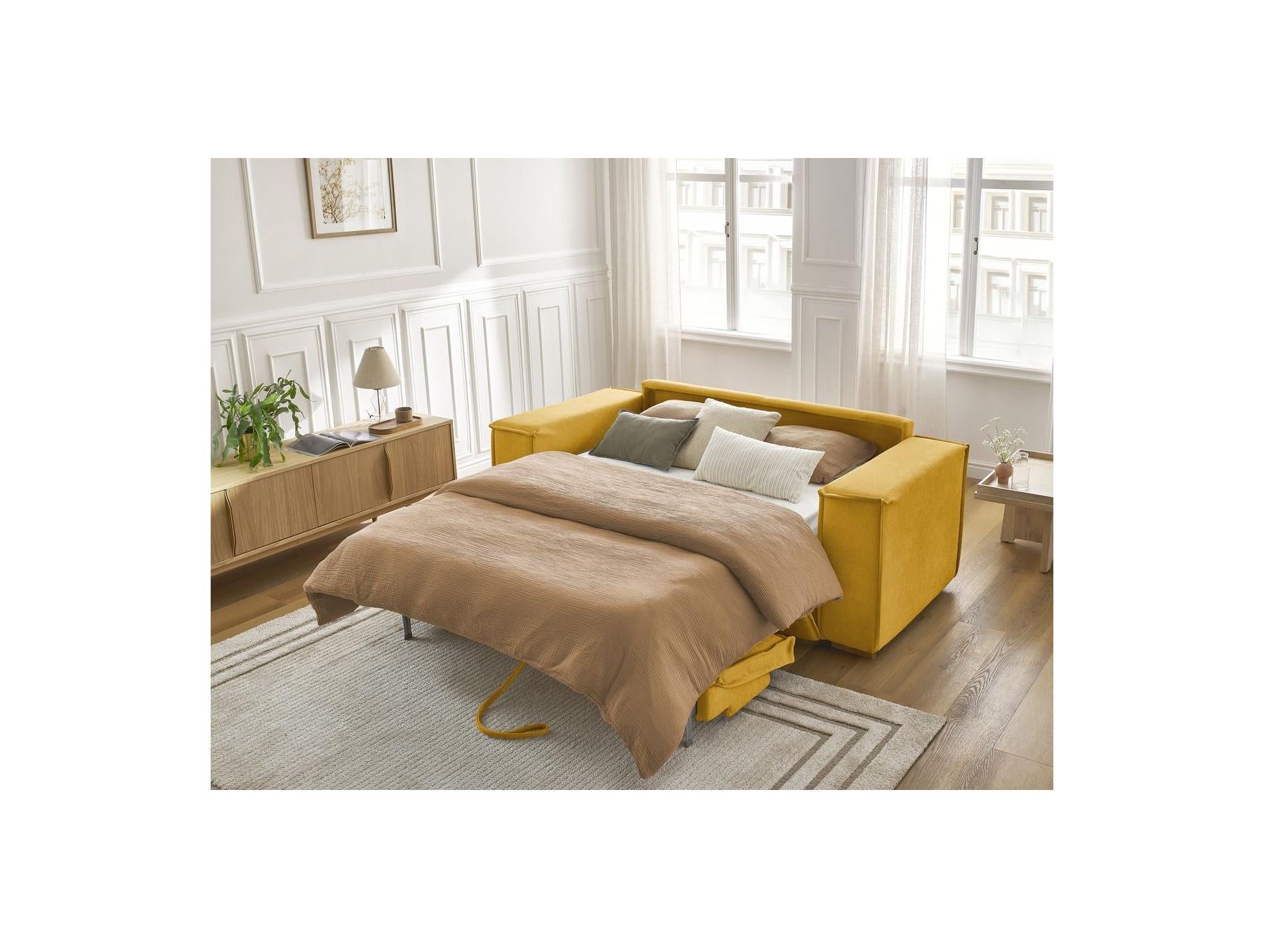 Chelsea - Canapé Droit Convertible Ouverture Express - Tissu Texturé - 140X200