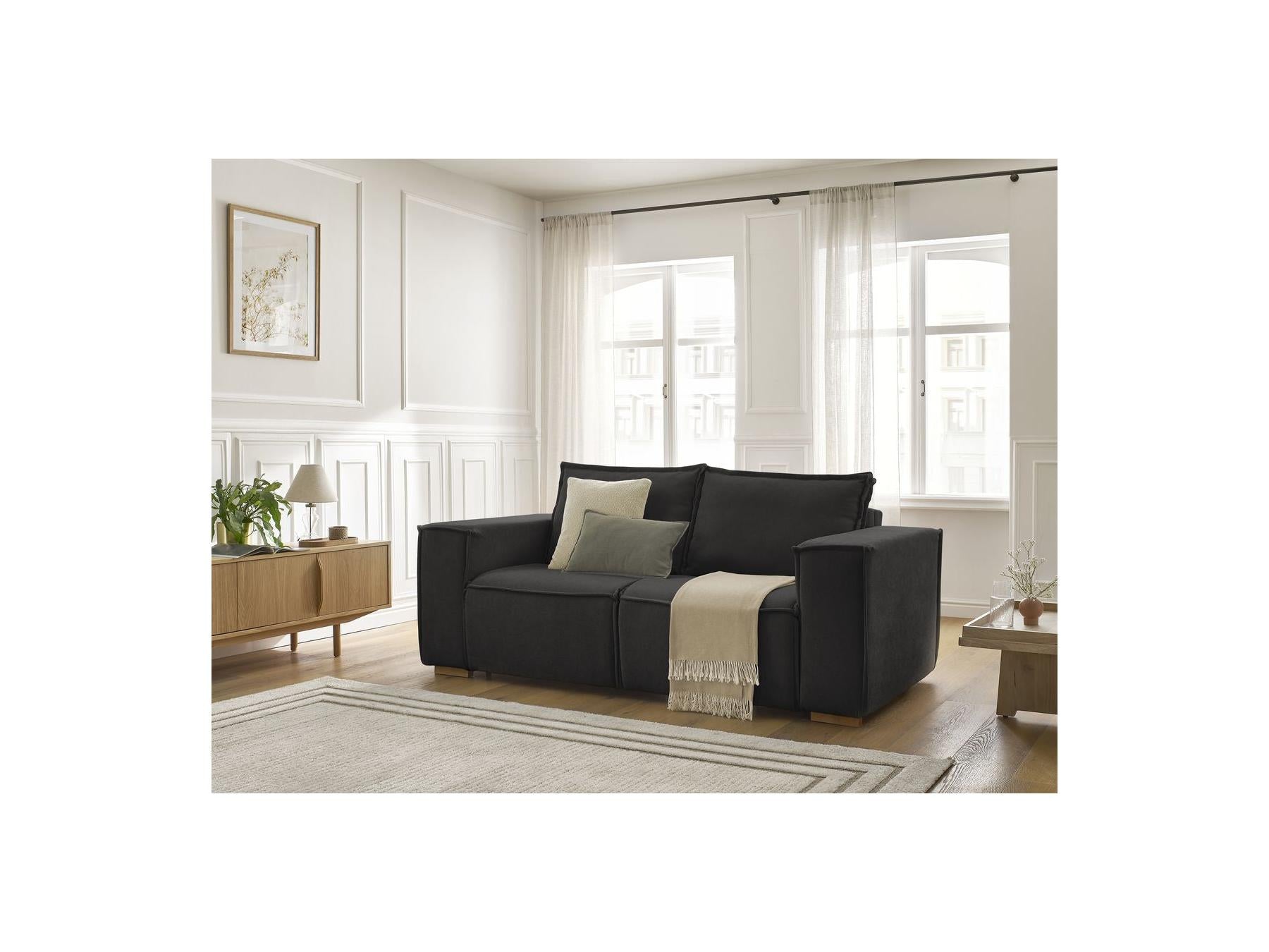 Chelsea - Canapé Droit Convertible Ouverture Express - Tissu Texturé - 140X200