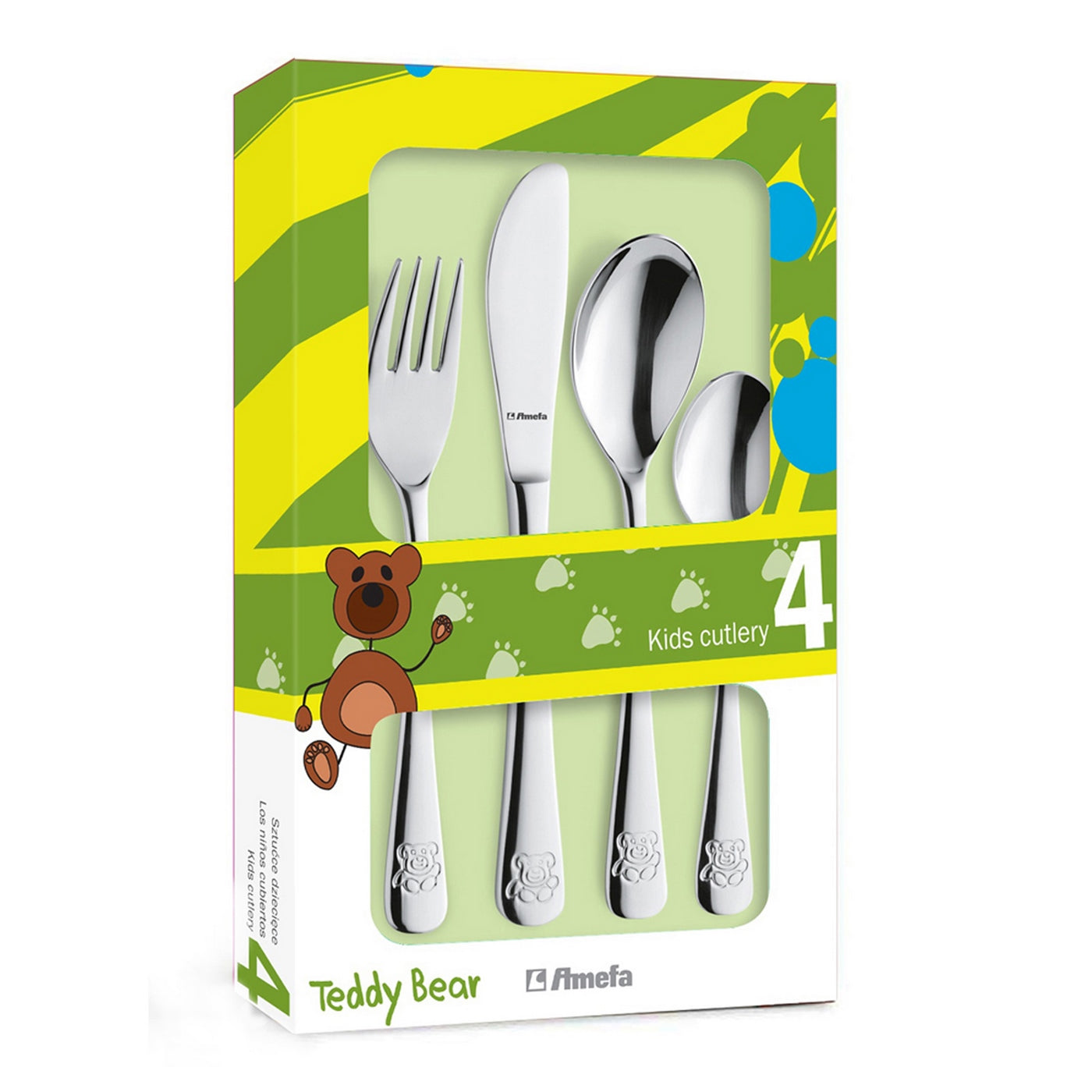 Teddy - Set 4 Couverts Enfant - Acier Inoxydable - Inox