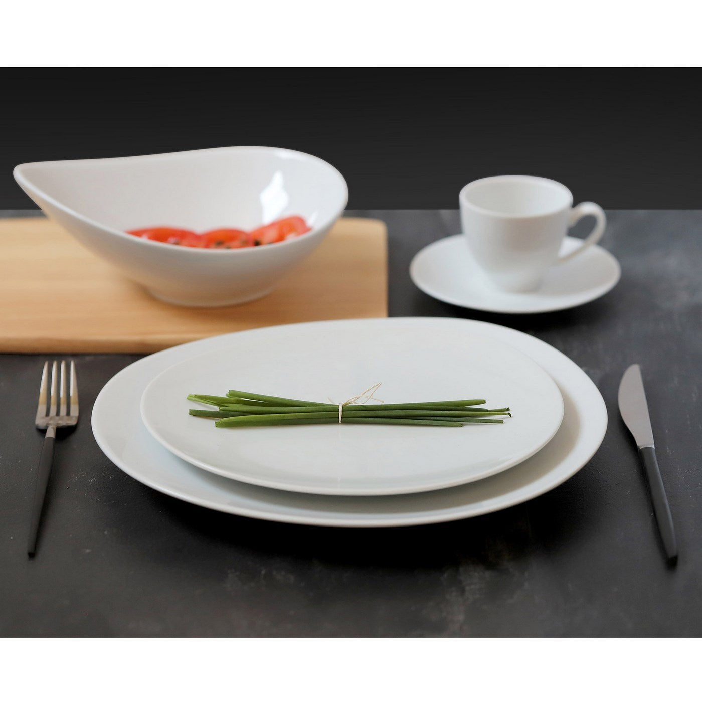 Sven Blanc - Coffret 6 Assiettes Plates - Porcelaine - Blanc