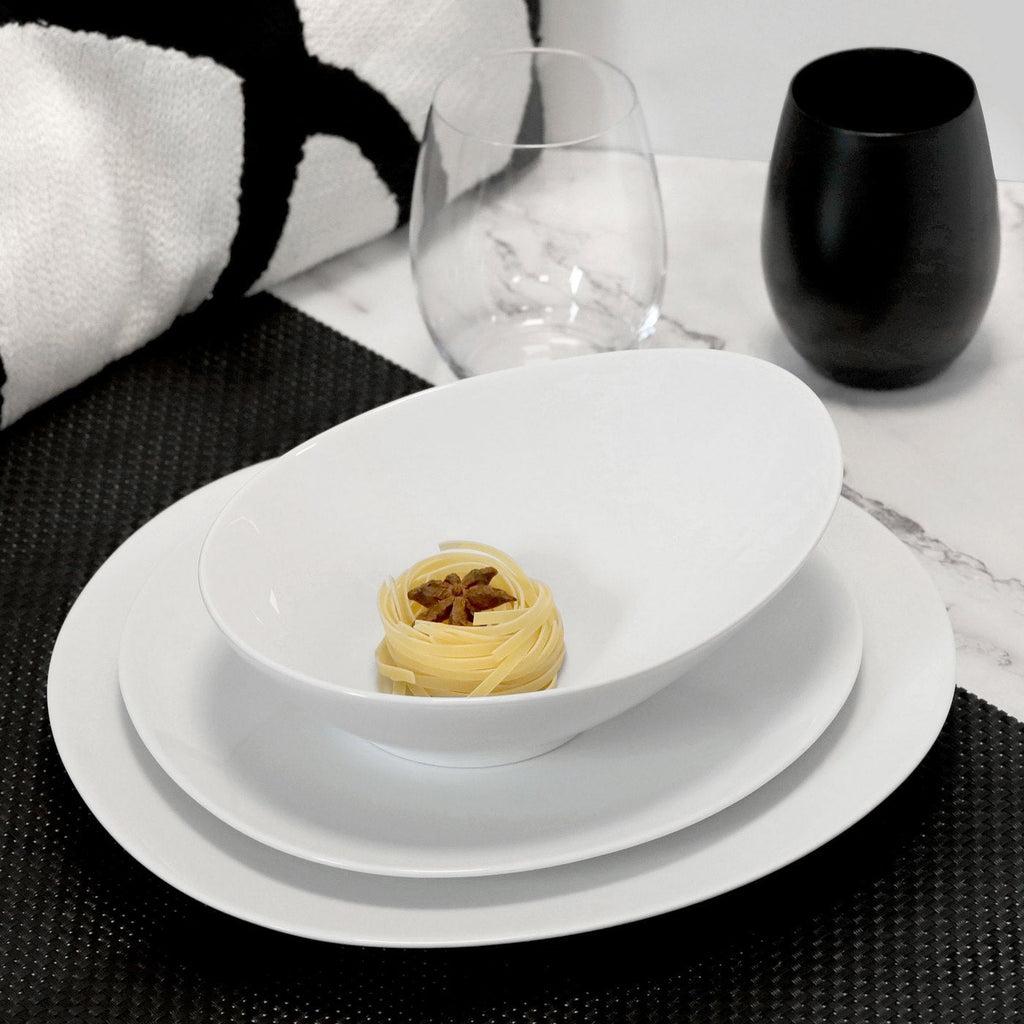 Sven Blanc - Coffret 6 Assiettes Creuses - Porcelaine - Blanc