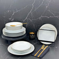 Byblos - Service 18 Pièces - Porcelaine - Blanc Et Doré