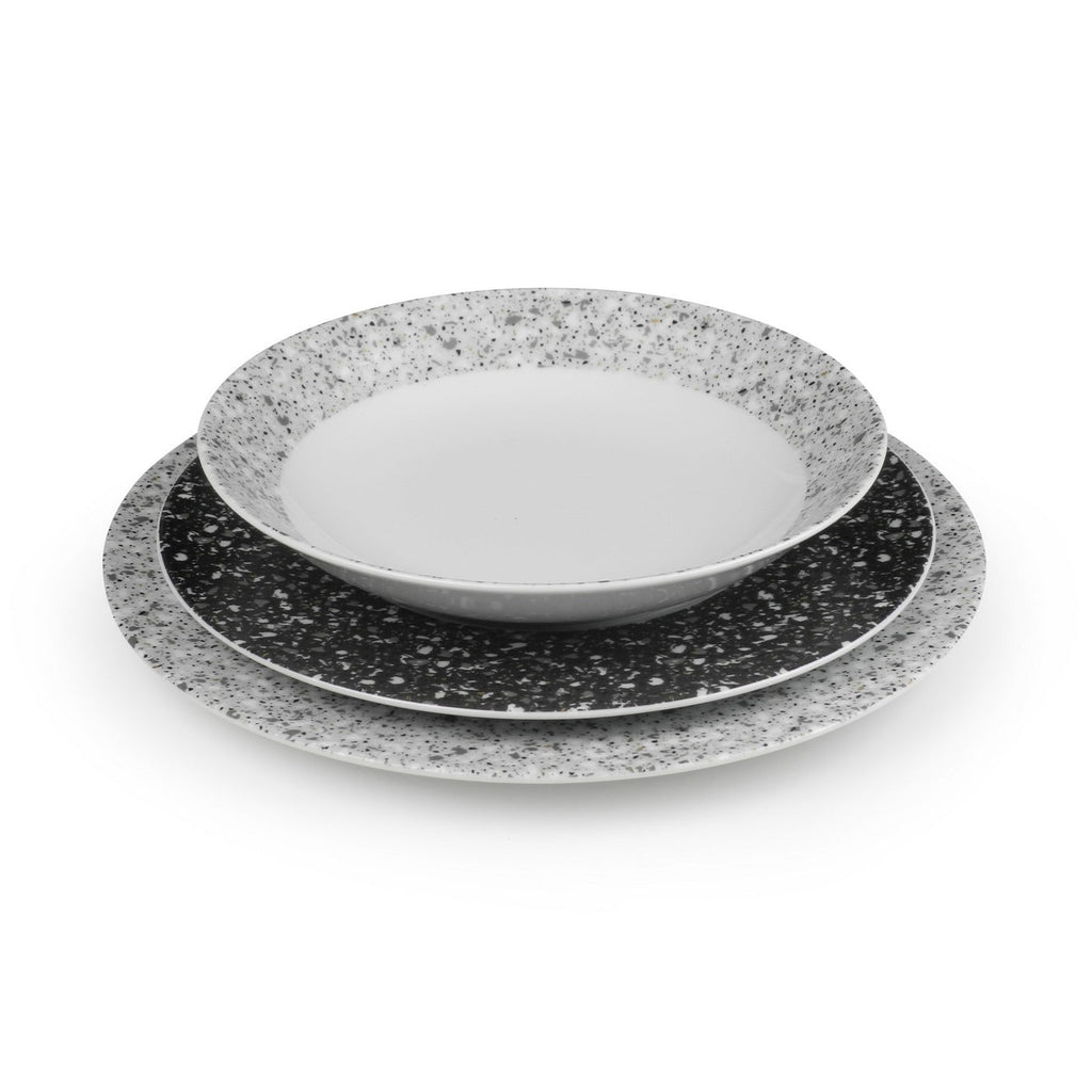Cosmo - Service 18 Pièces - Porcelaine - Blanc/Gris