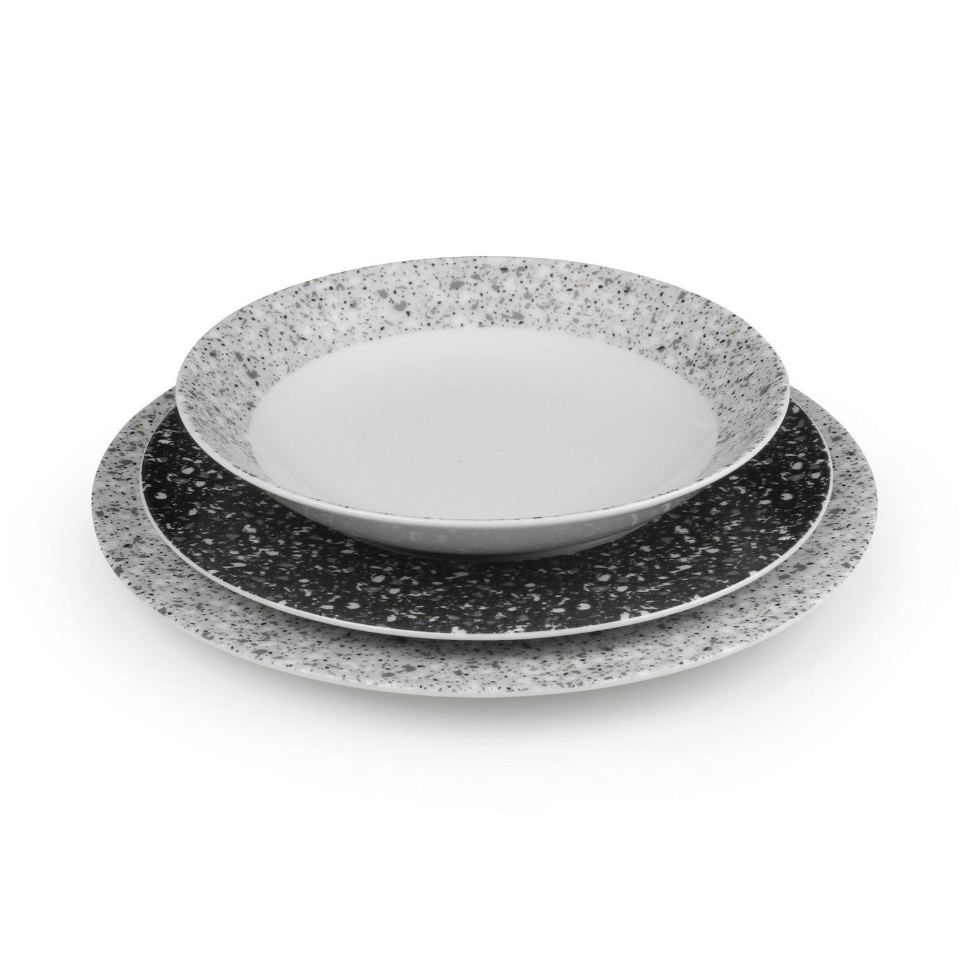 Cosmo - Service 18 Pièces - Porcelaine - Blanc/Gris