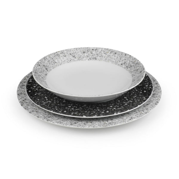 Cosmo - Service 18 Pièces - Porcelaine - Blanc/Gris