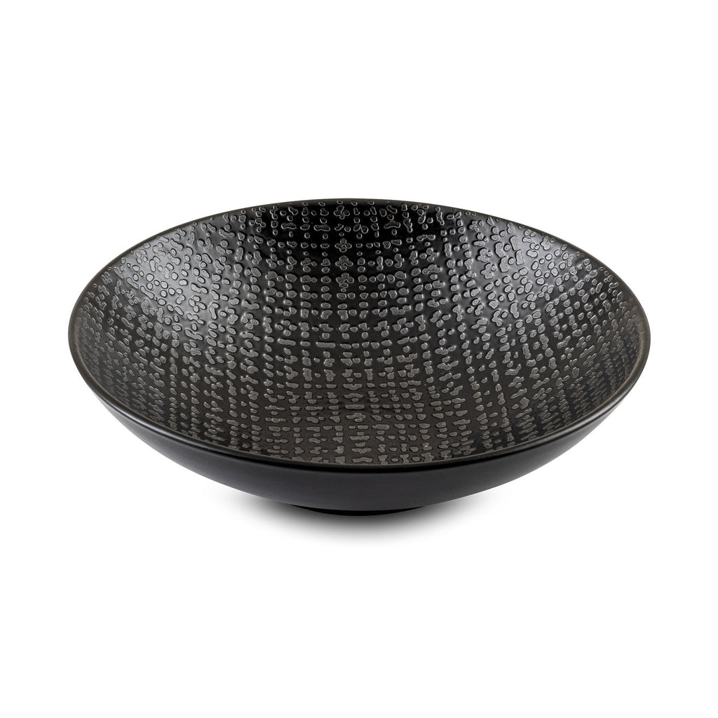 Tweed Noir - Service 18 Pièces - Grès - Noir