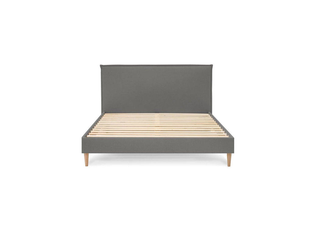 Sary - Lit Avec Lattes Massives - Pieds En Bois Naturel