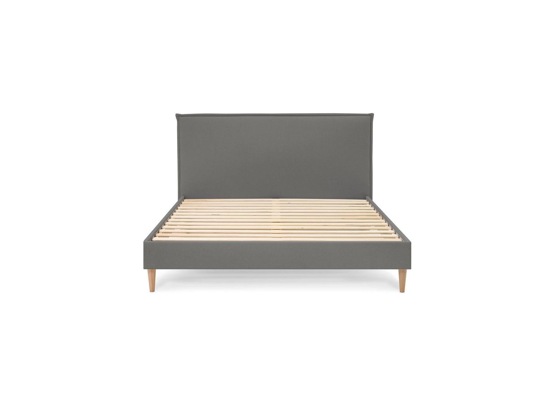 Sary - Lit Avec Lattes Massives - Pieds En Bois Naturel