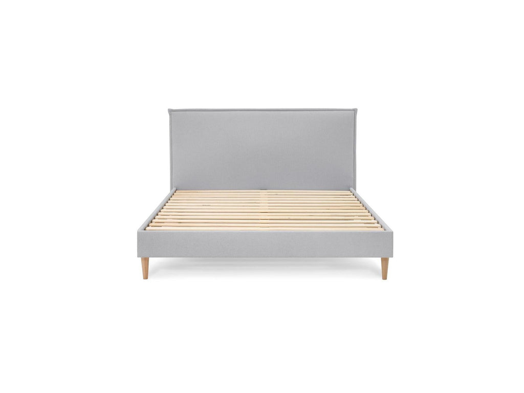 Sary - Lit Avec Lattes Massives - Pieds En Bois Naturel