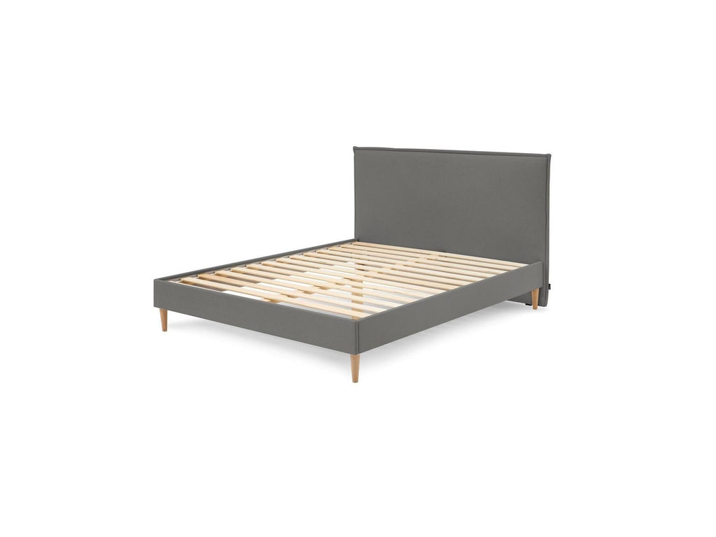 Sary - Lit Avec Lattes Massives - Pieds En Bois Naturel