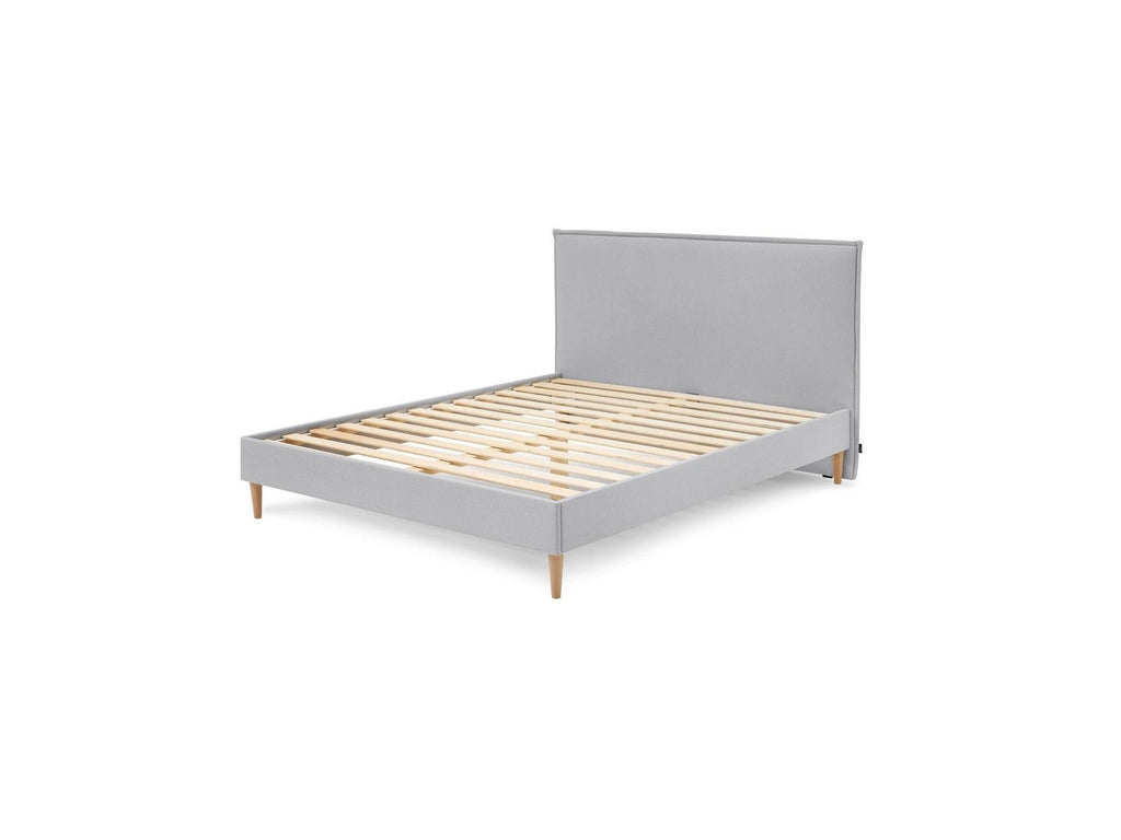 Sary - Lit Avec Lattes Massives - Pieds En Bois Naturel