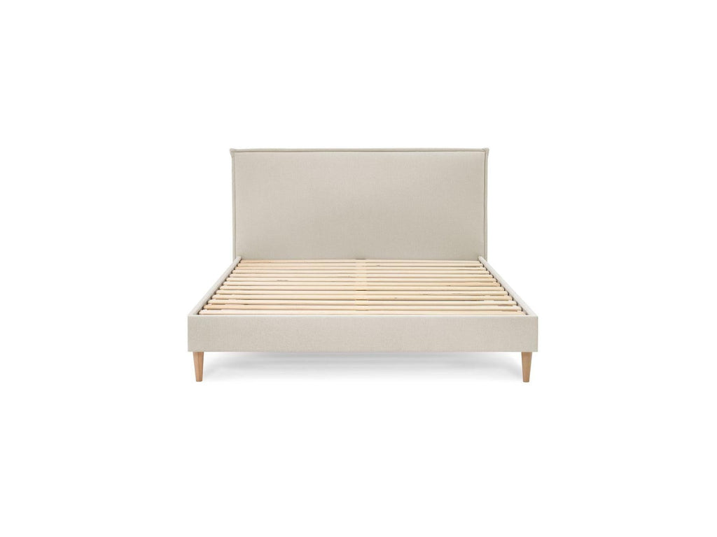Sary - Lit Avec Lattes Massives - Pieds En Bois Naturel