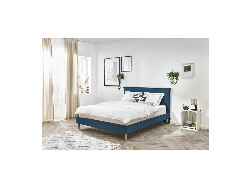 Sary - Lit Avec Lattes Massives - Pieds En Bois Naturel