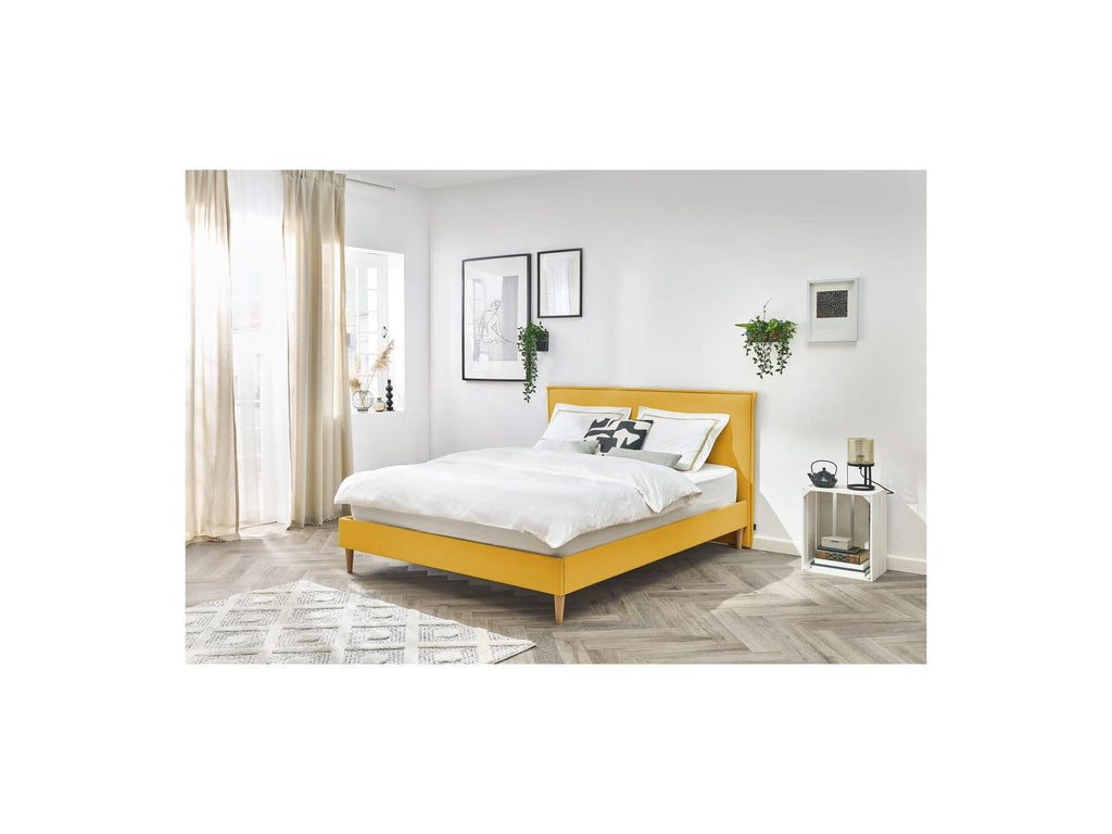 Sary - Lit Avec Lattes Massives - Pieds En Bois Naturel