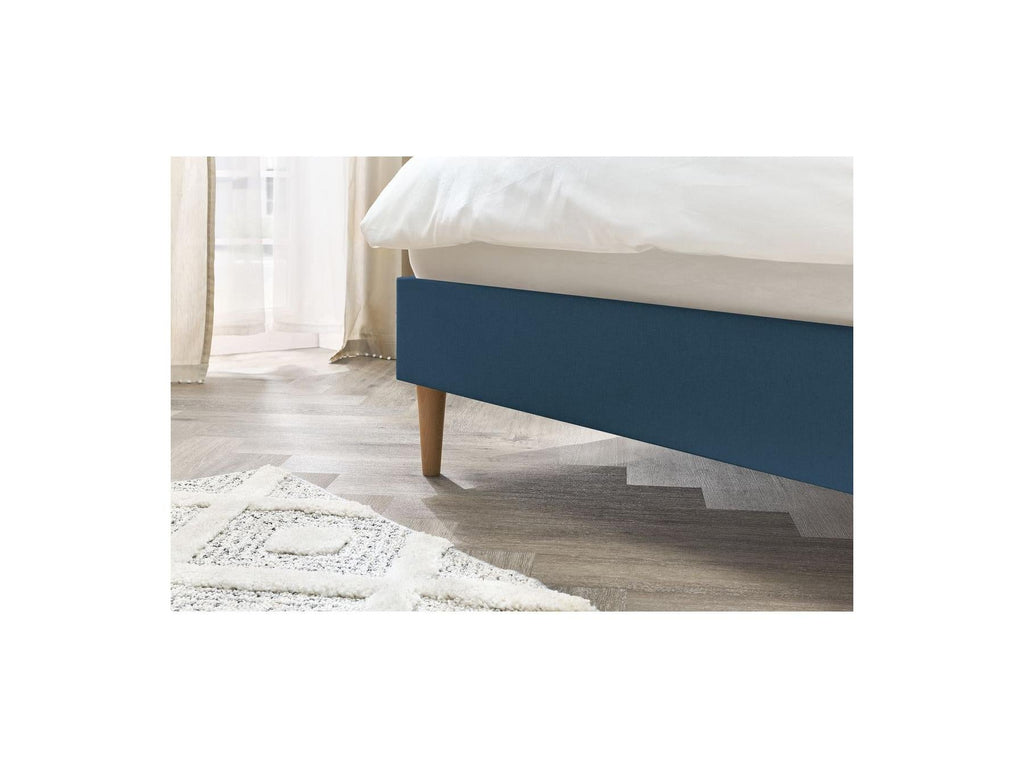 Sary - Lit Avec Lattes Massives - Pieds En Bois Naturel