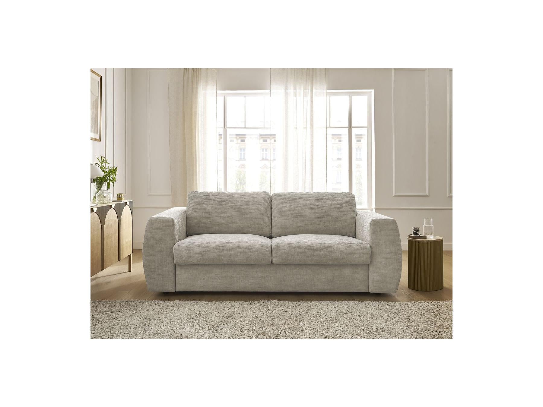 Hugo - Canapé Droit Convertible Ouverture Express - Tissu Texturé - 160X190