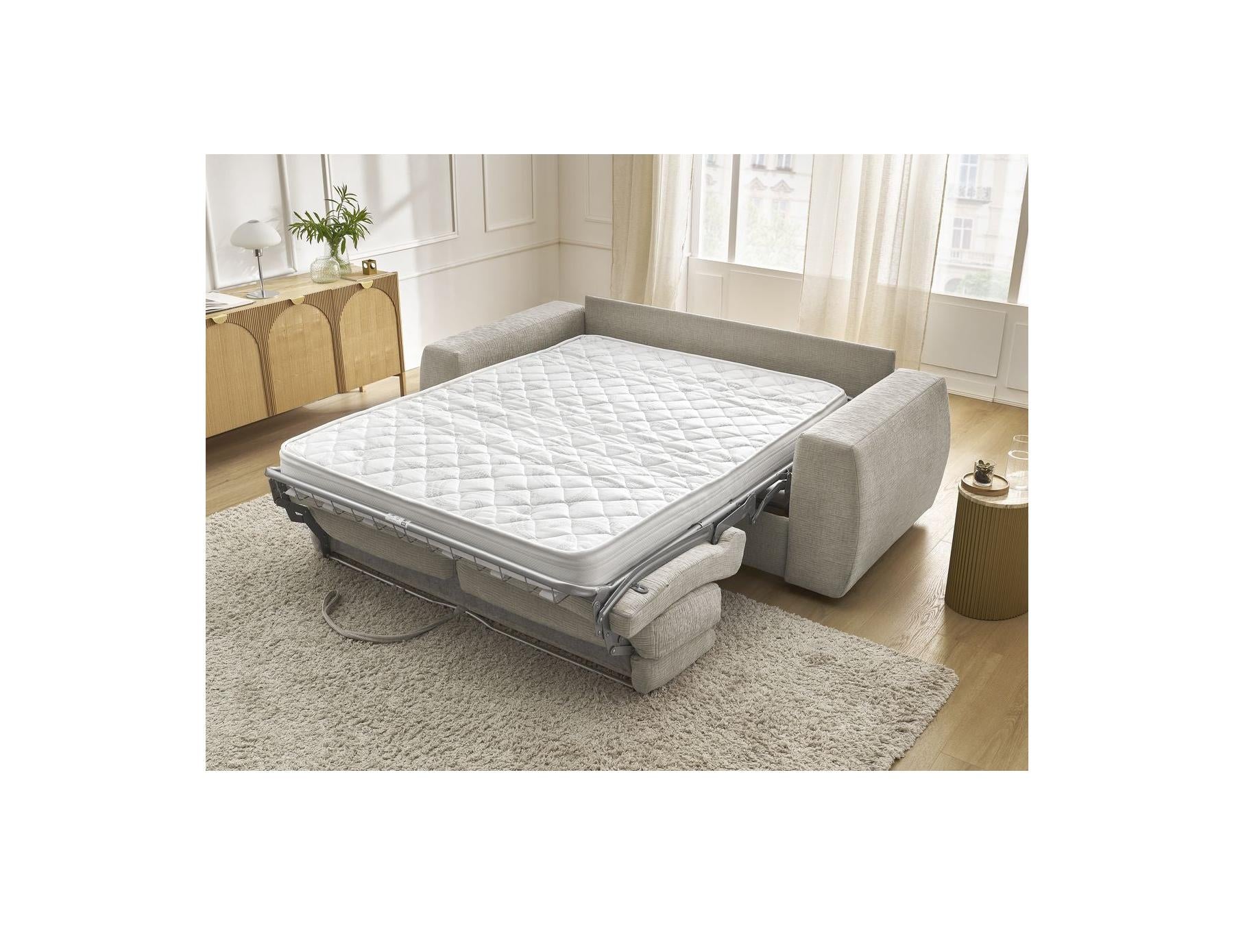 Hugo - Canapé Droit Convertible Ouverture Express - Tissu Texturé - 160X190