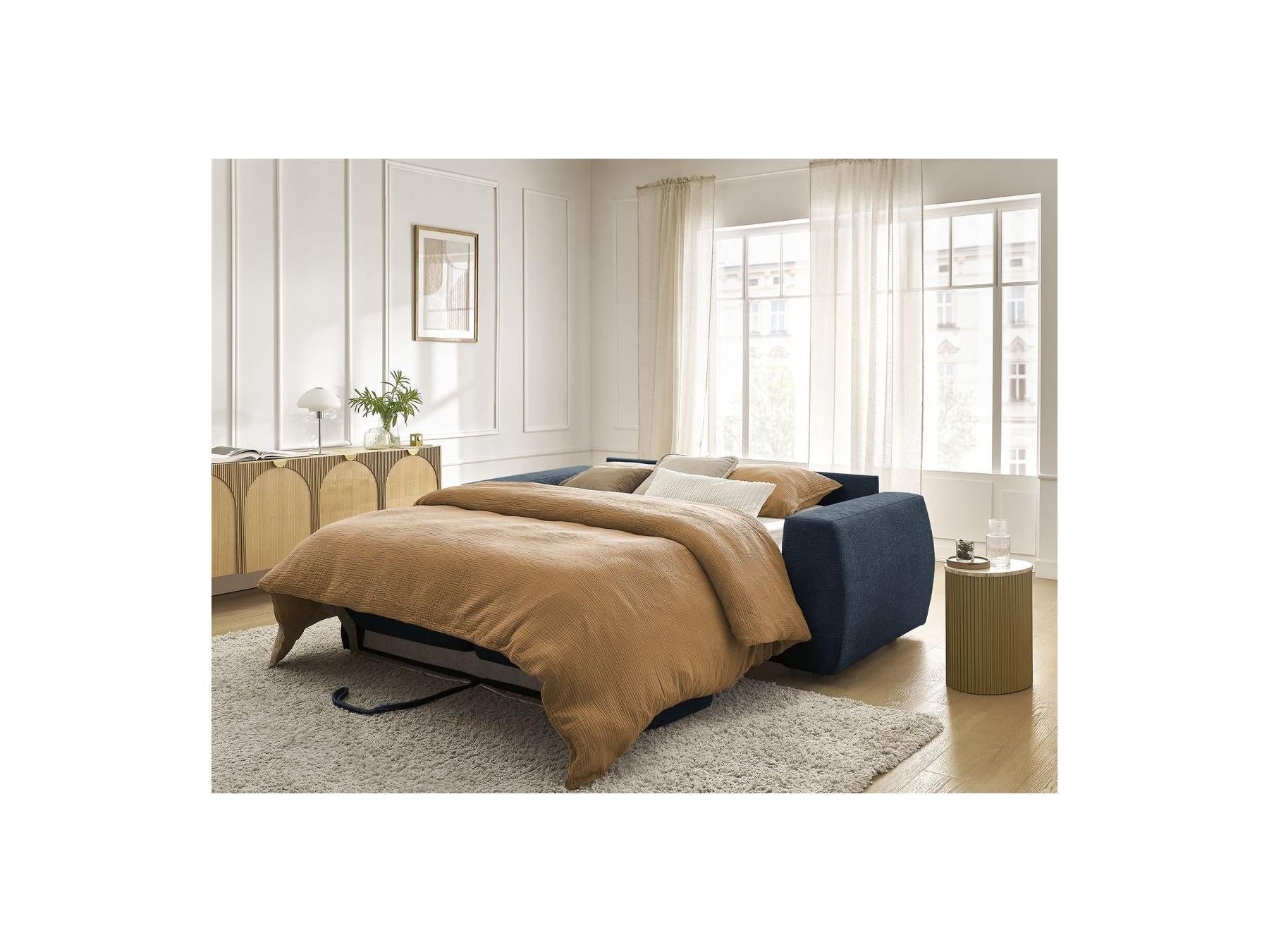 Hugo - Canapé Droit Convertible Ouverture Express - Tissu Texturé - 160X190