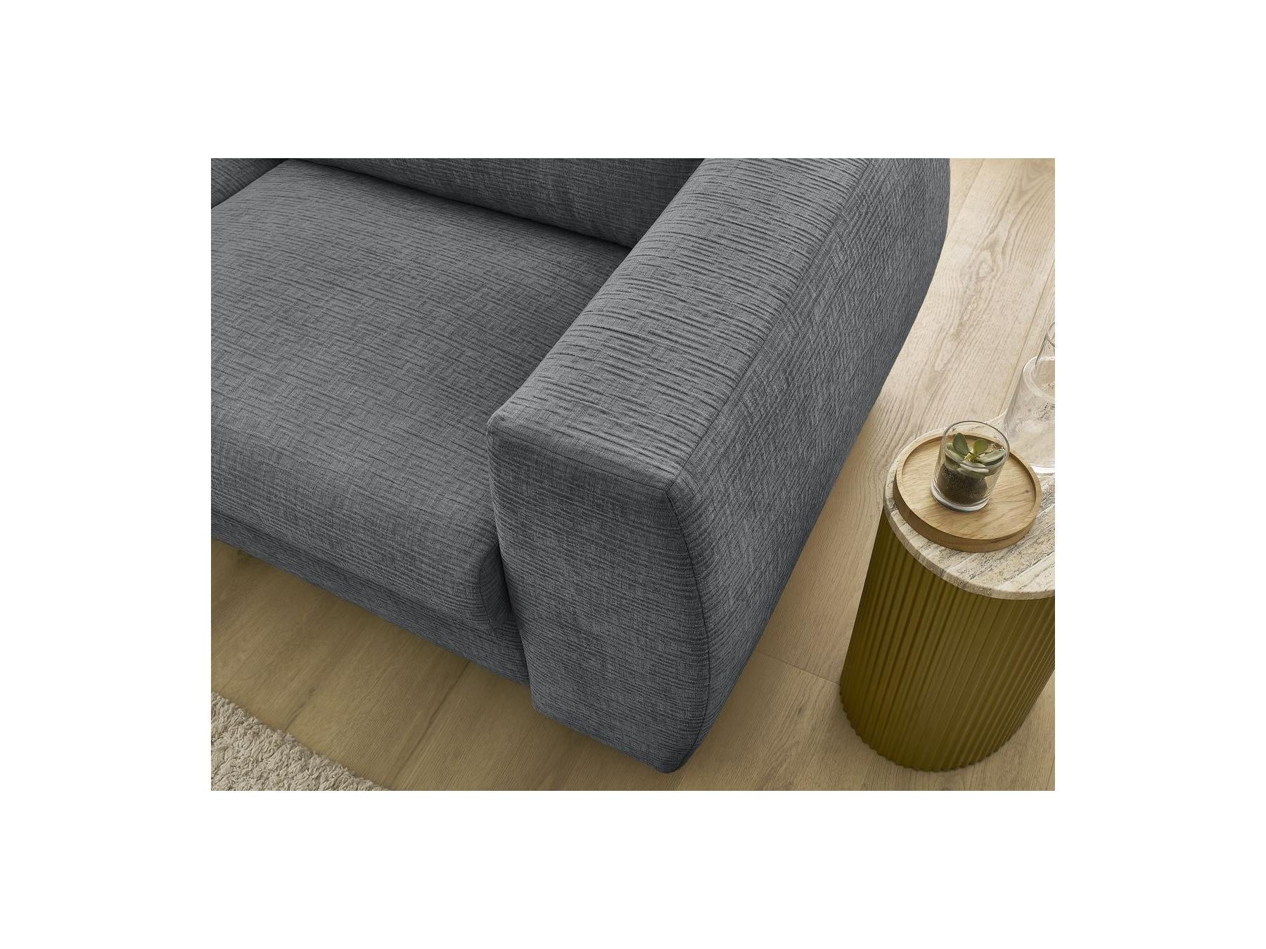 Hugo - Canapé Droit Convertible Ouverture Express - Tissu Texturé - 160X190