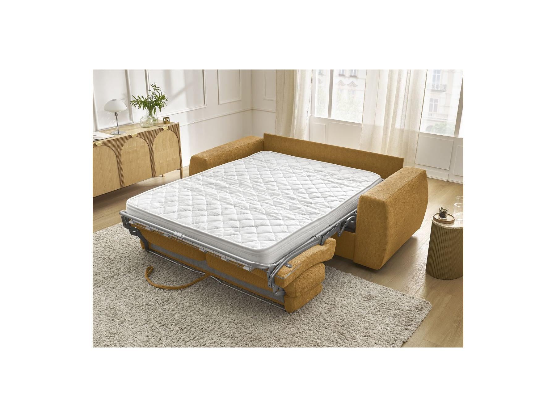 Hugo - Canapé Droit Convertible Ouverture Express - Tissu Texturé - 160X190
