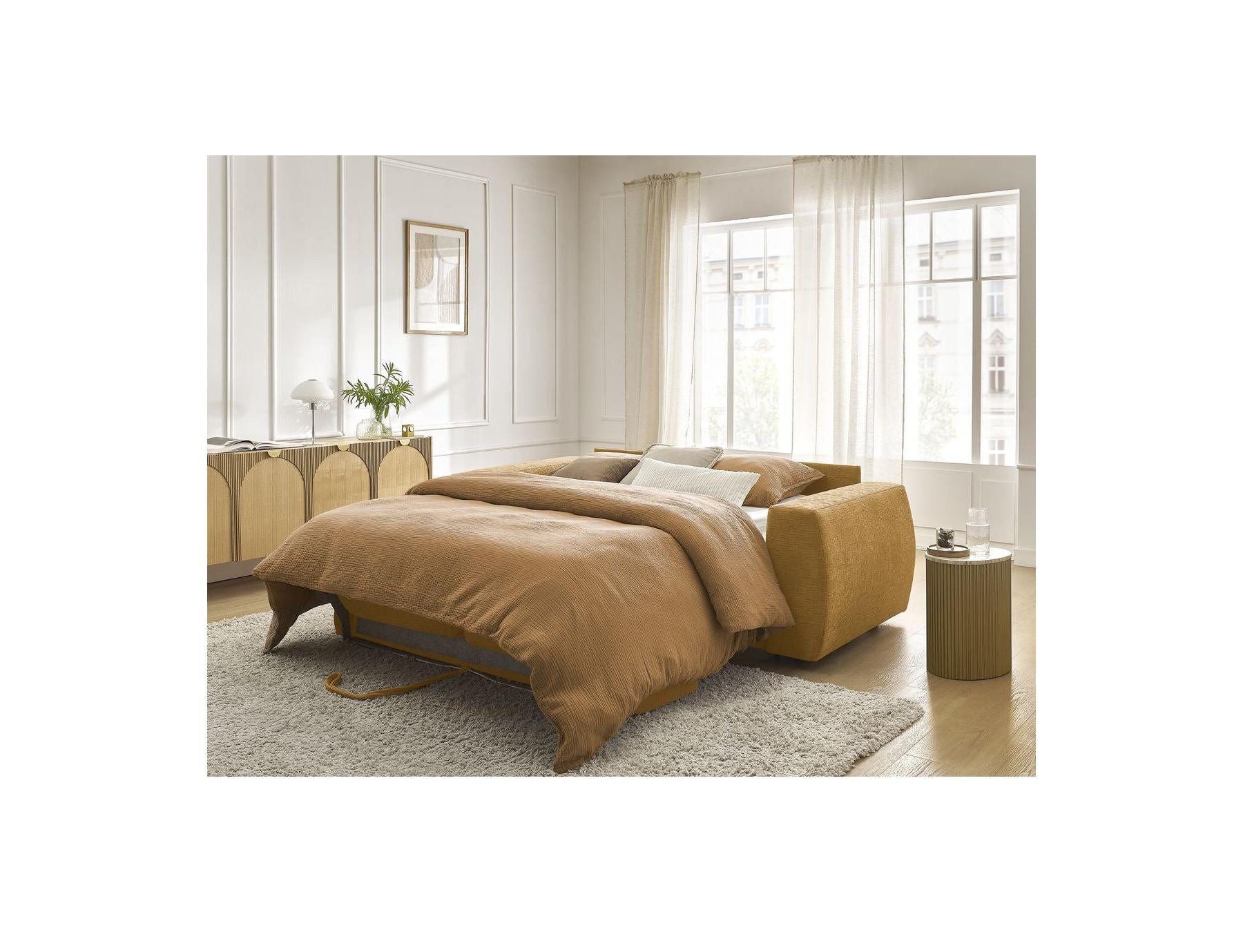 Hugo - Canapé Droit Convertible Ouverture Express - Tissu Texturé - 160X190