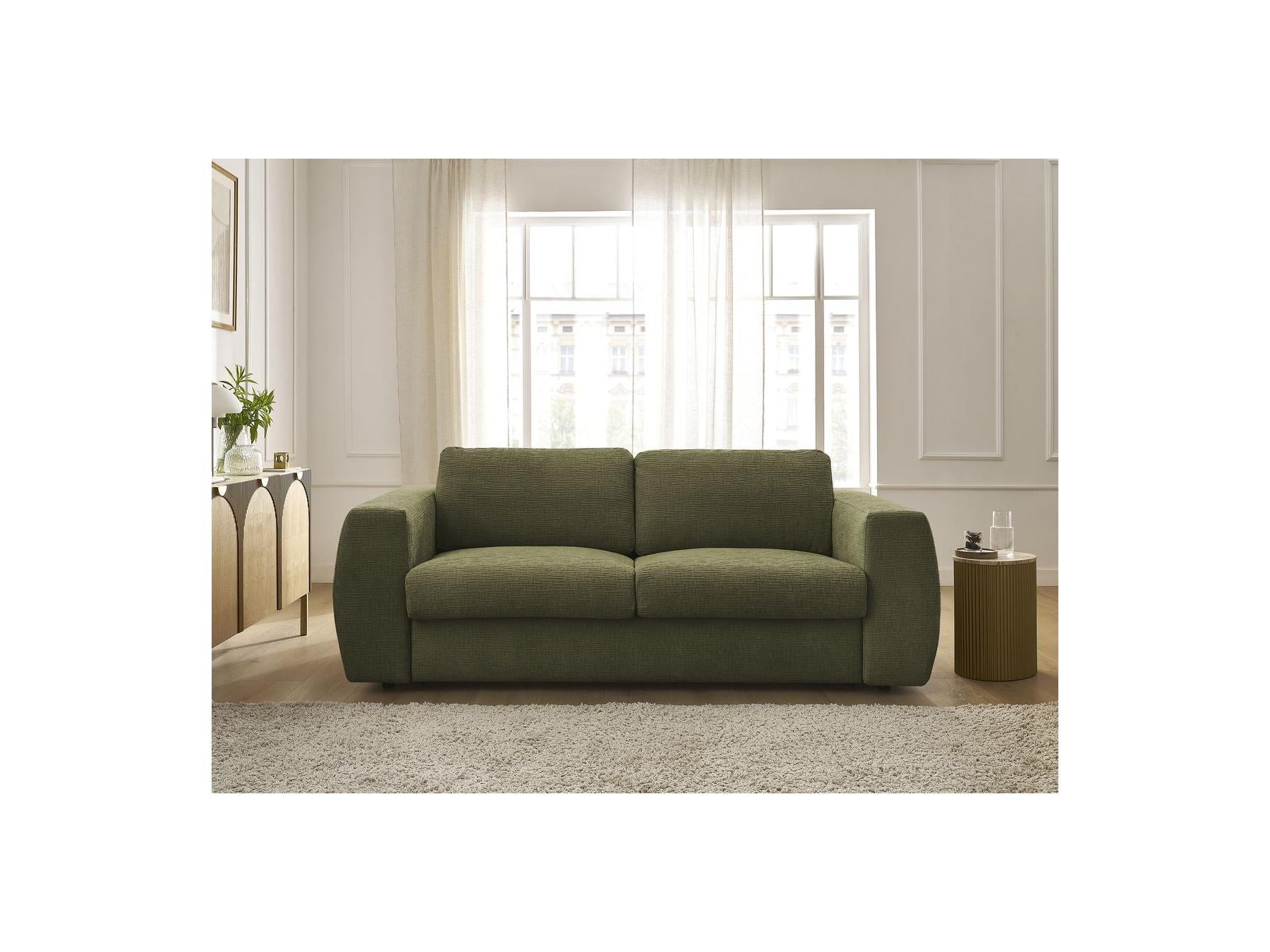 Hugo - Canapé Droit Convertible Ouverture Express - Tissu Texturé - 140X190