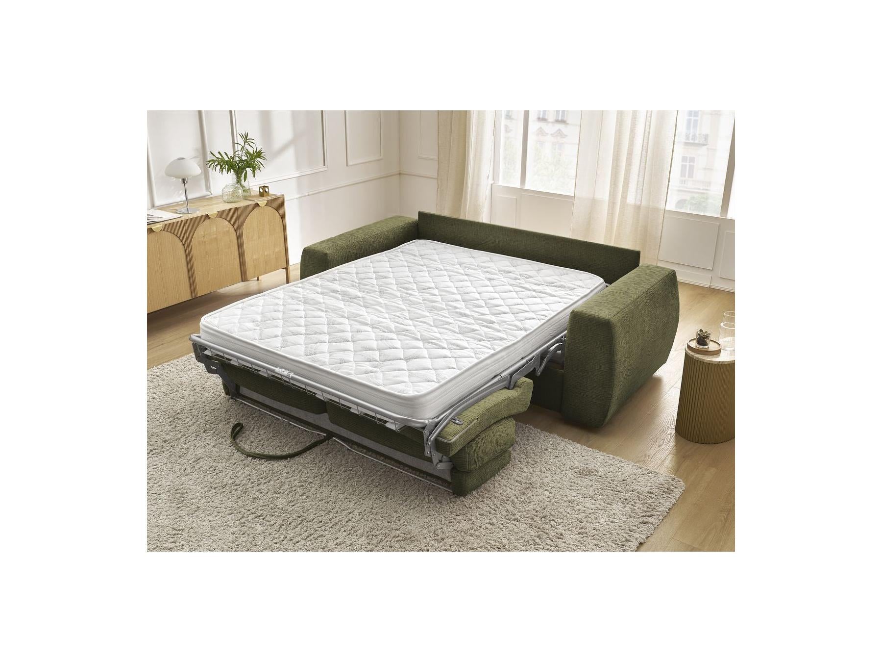 Hugo - Canapé Droit Convertible Ouverture Express - Tissu Texturé - 160X190