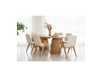 Mazargues - Table À Manger Extensible Rectangulaire Arrondie 200 À 300 Cm - Placage Chêne Massif