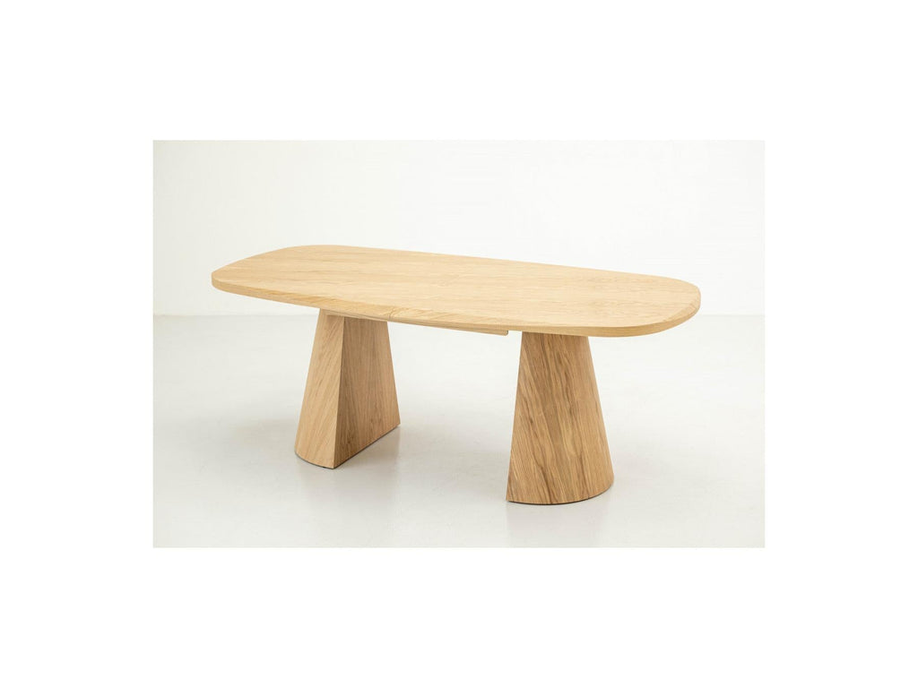 Mazargues - Table À Manger Extensible Rectangulaire Arrondie 200 À 300 Cm - Placage Chêne Massif
