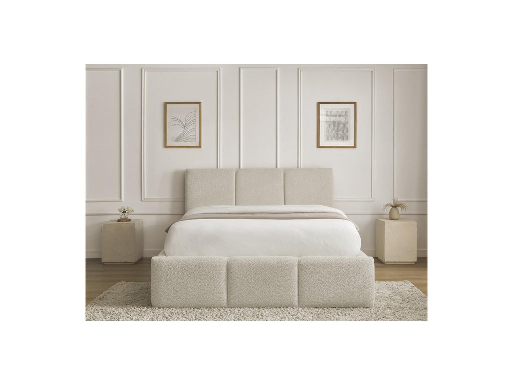 Elya - Lit Coffre - Tissu Bouclette