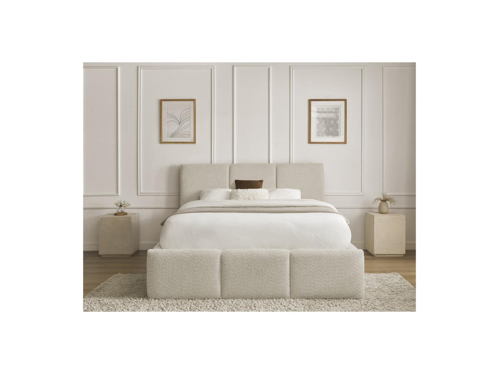 Elya - Lit Coffre - Tissu Bouclette