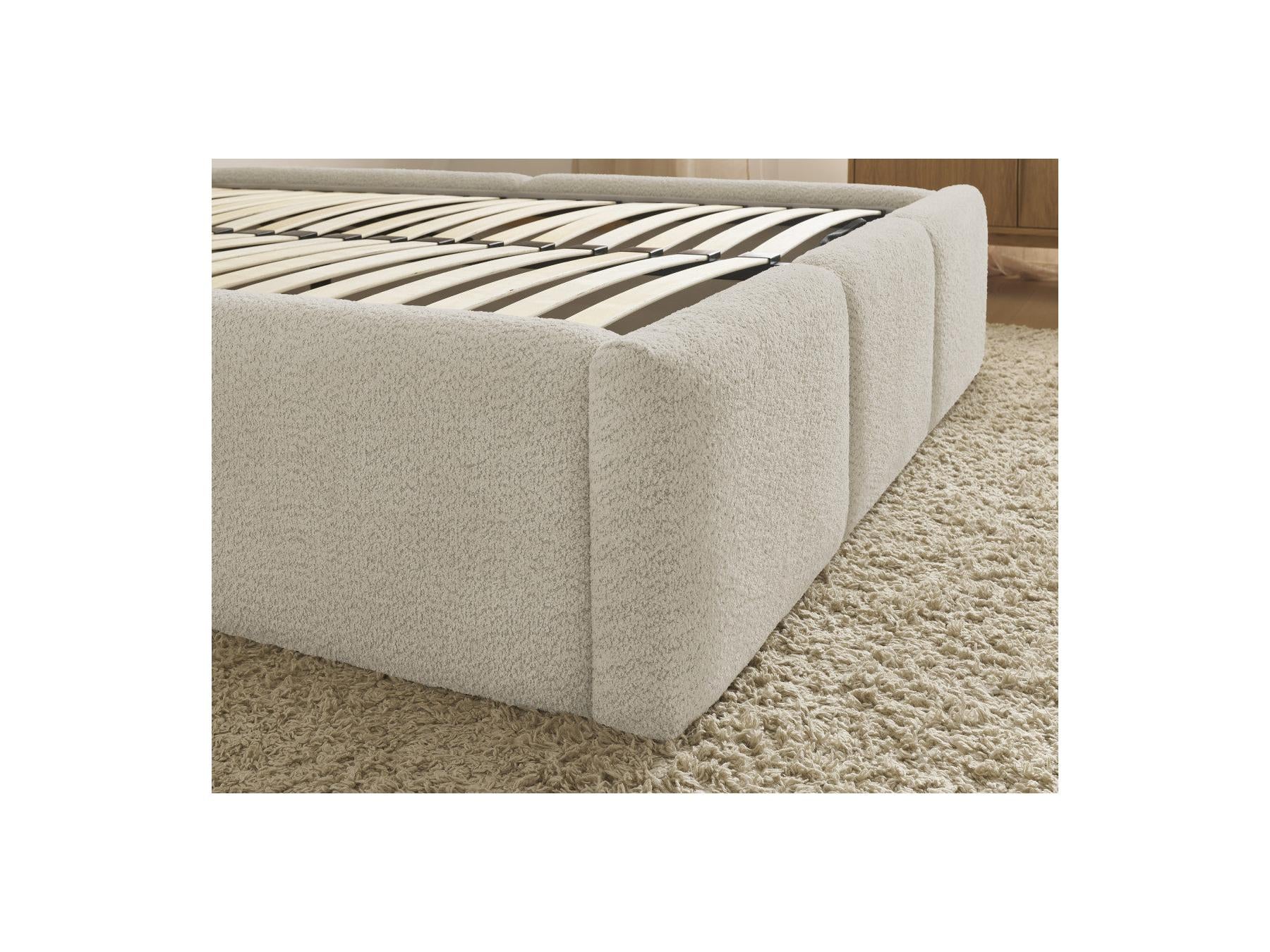 Elya - Lit Coffre - Tissu Bouclette