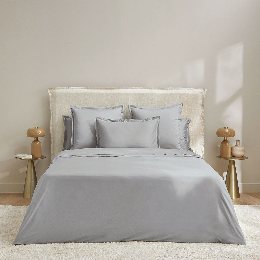 Satin Uni - Drap Plat - Gris