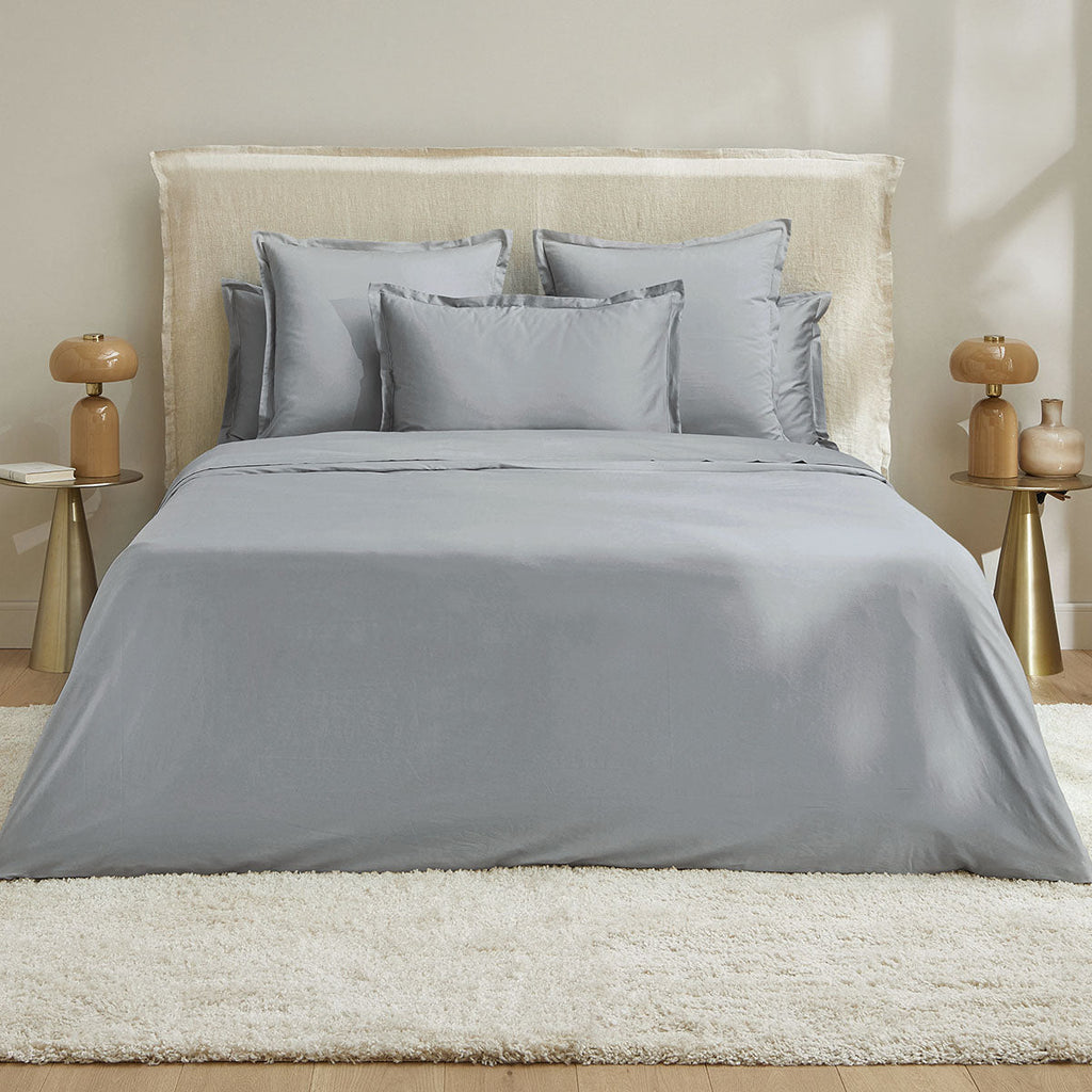 Satin Uni - Housse De Couette - Gris